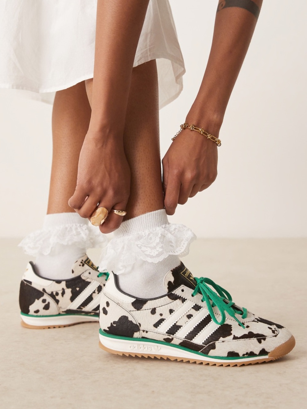 adidas Women's Cow Print SL 72 OG Shoes Size 7.5